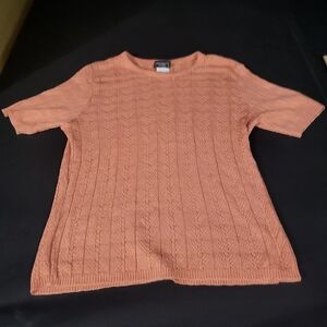 Vintage Womens Large Southern Lady Peach Knitted Sweater.c10sL1